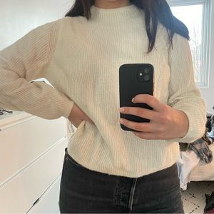 Cream Mock Neck Sweater